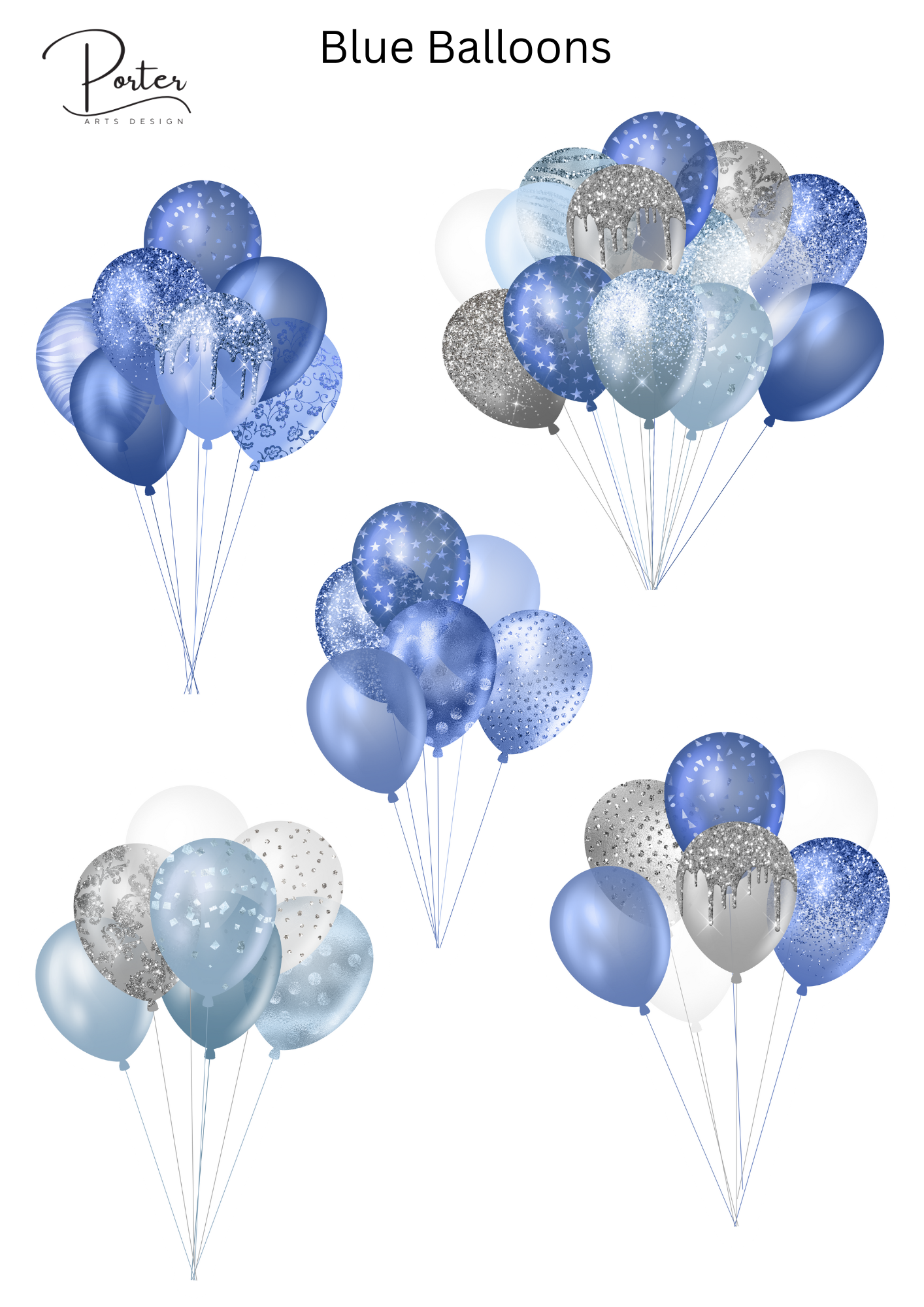 *PRINTABLE* Blue Balloons Sticker