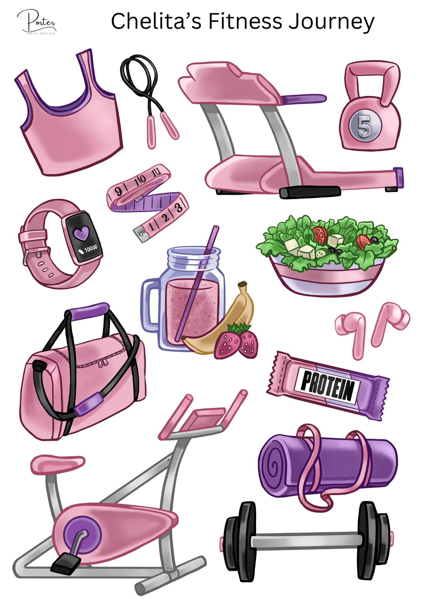 *PRINTABLE* Chelita's Fitness Journey Sticker