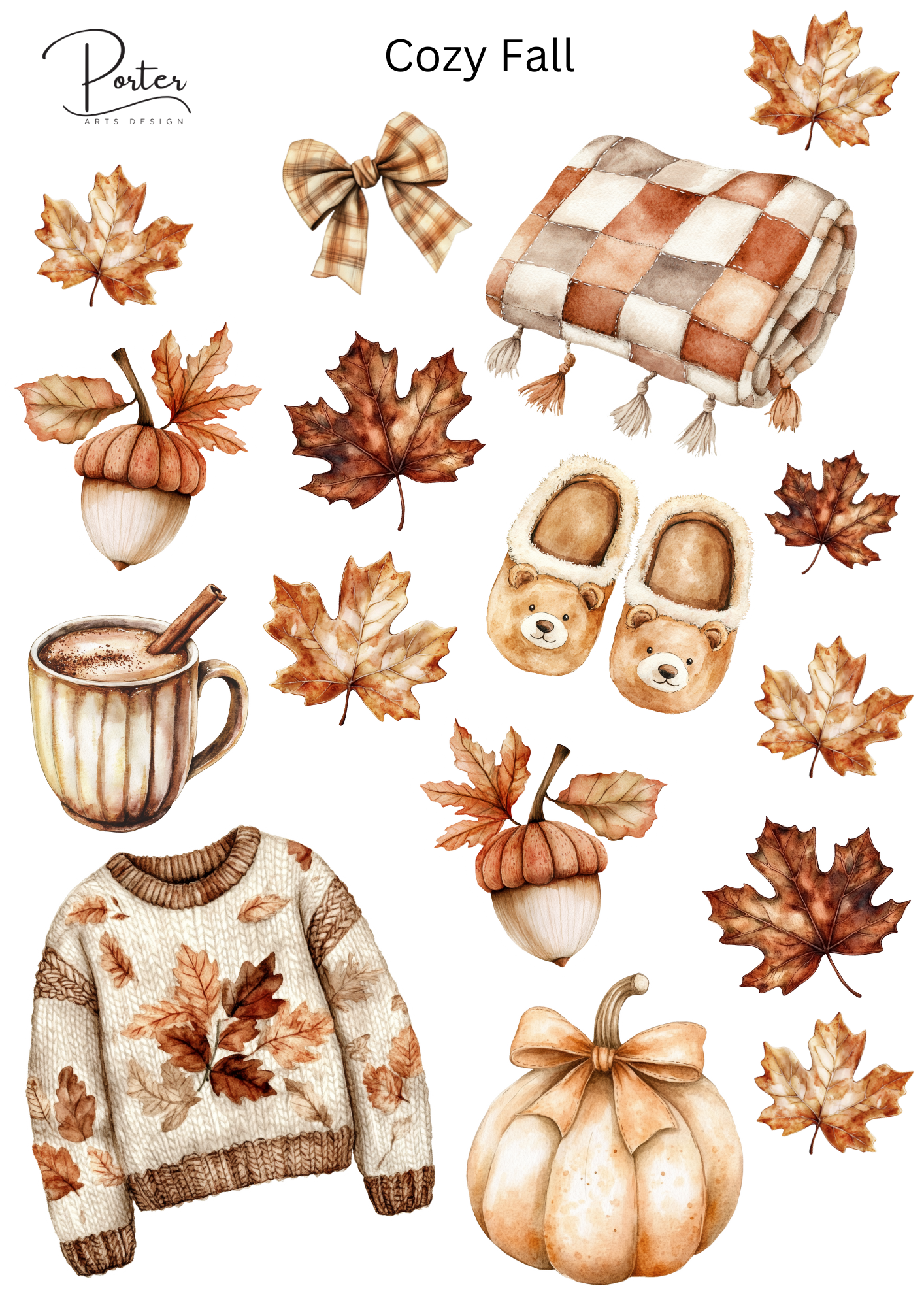 *PRINTABLE* Cozy Fall Sticker Sheet