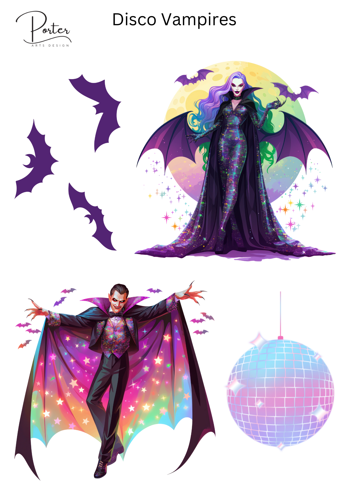 *PRINTABLE* Disco Vampires Sticker