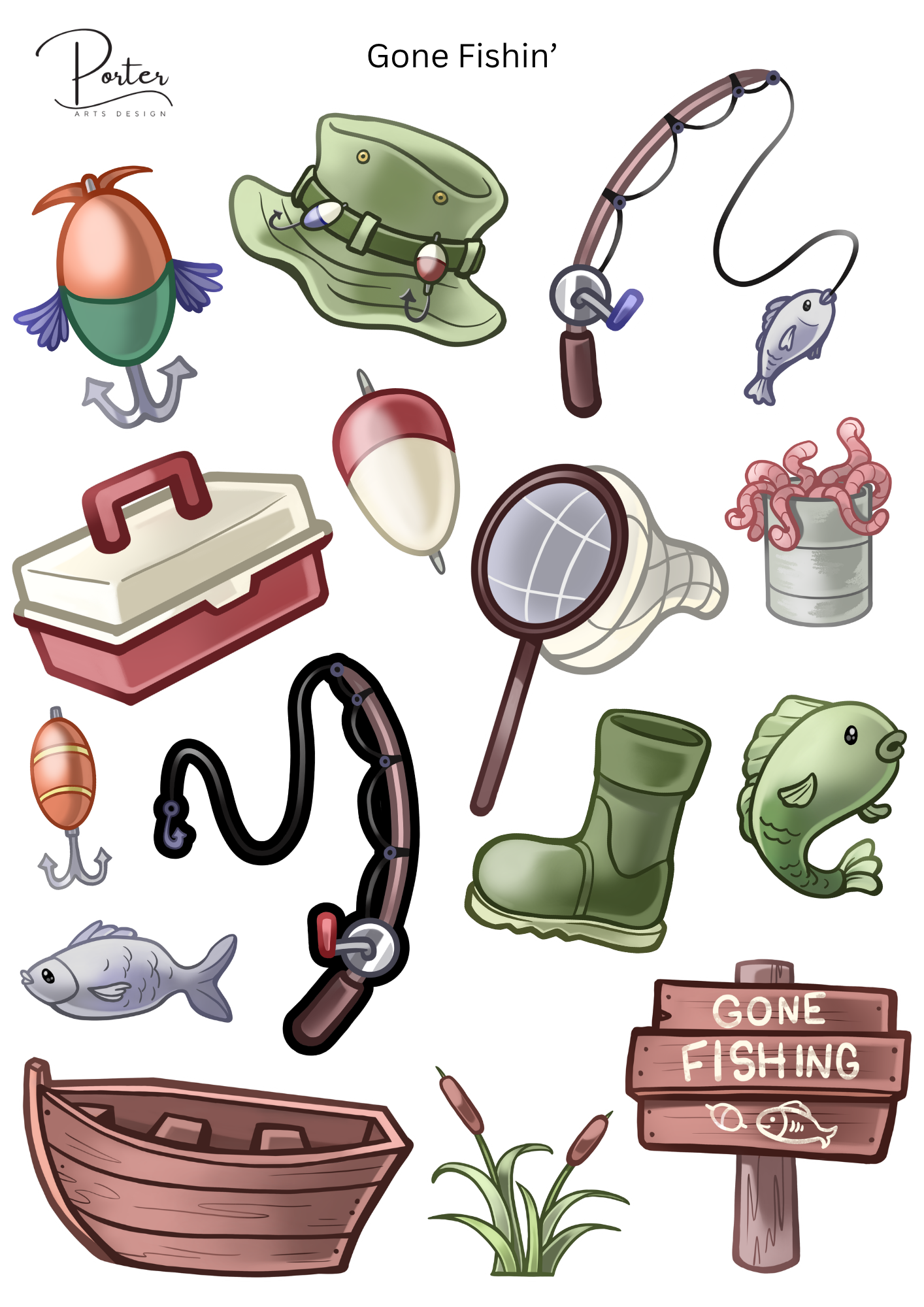 *PRINTABLE* Gone Fishin' Sticker