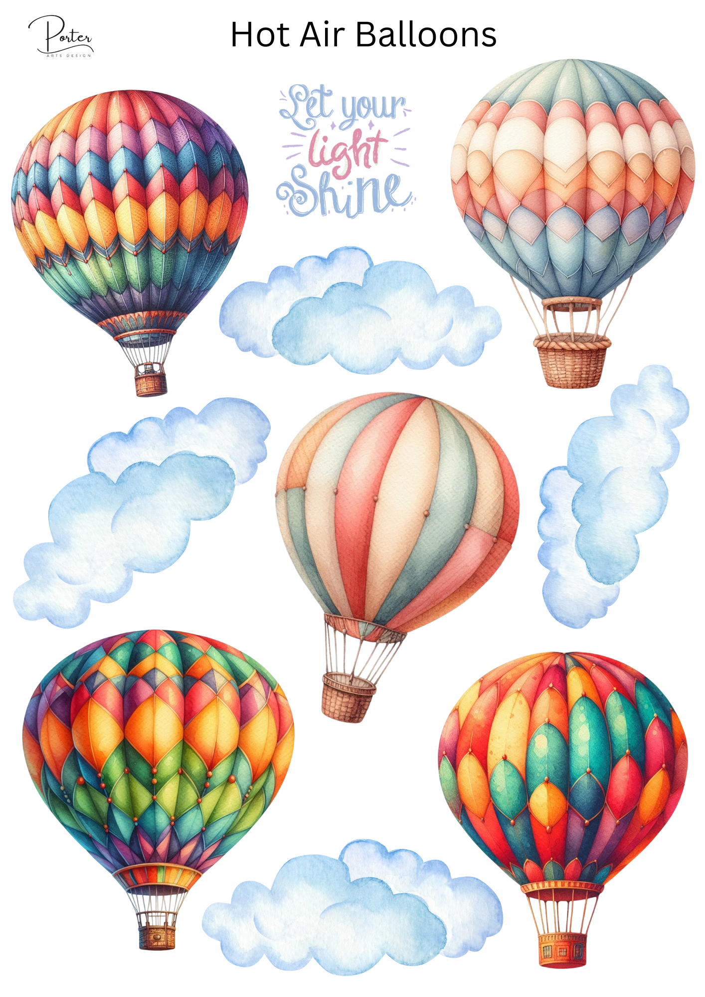 *PRINTABLE* Hot Air Balloons Sticker