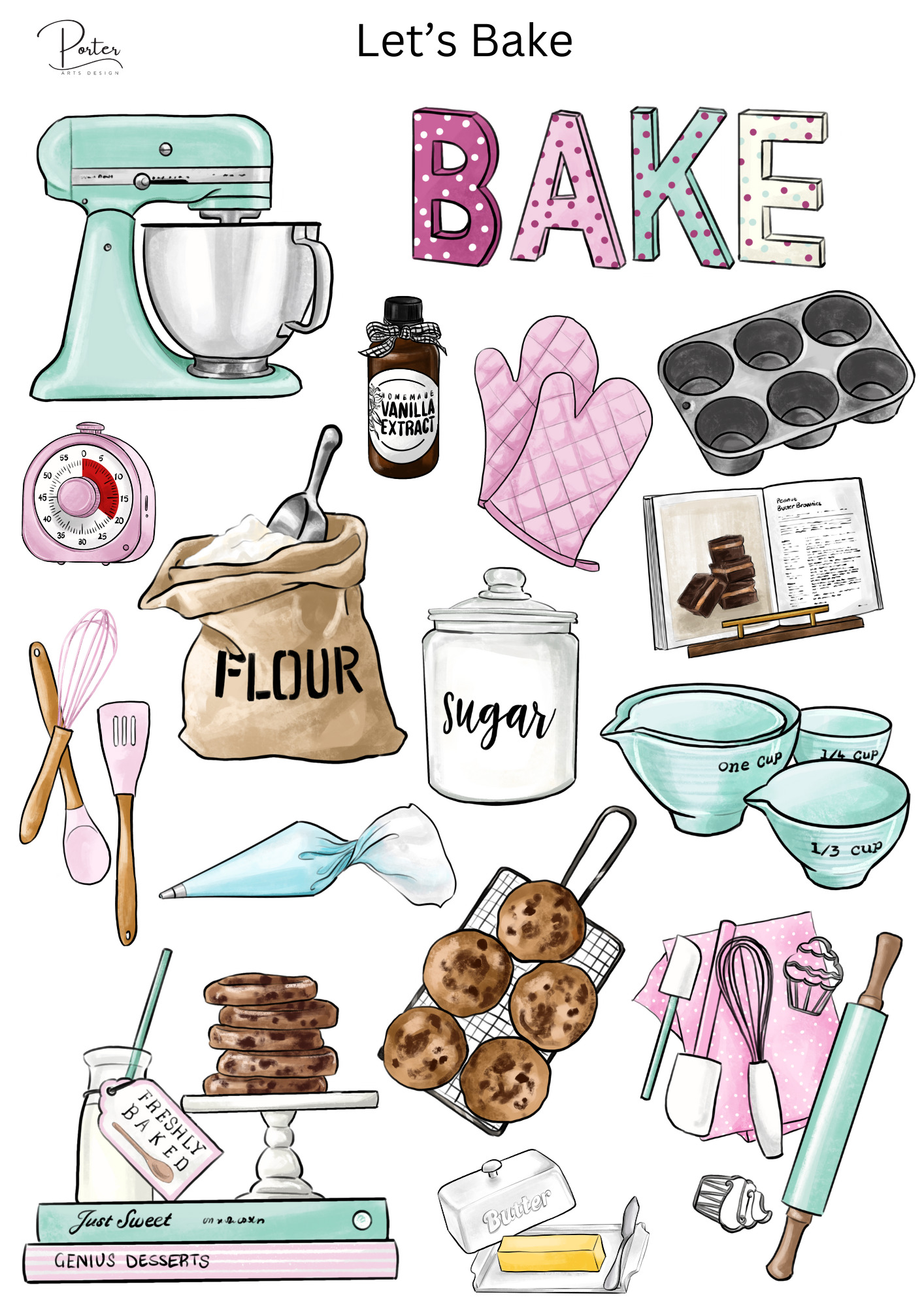 *PRINTABLE* Let's Bake Sticker
