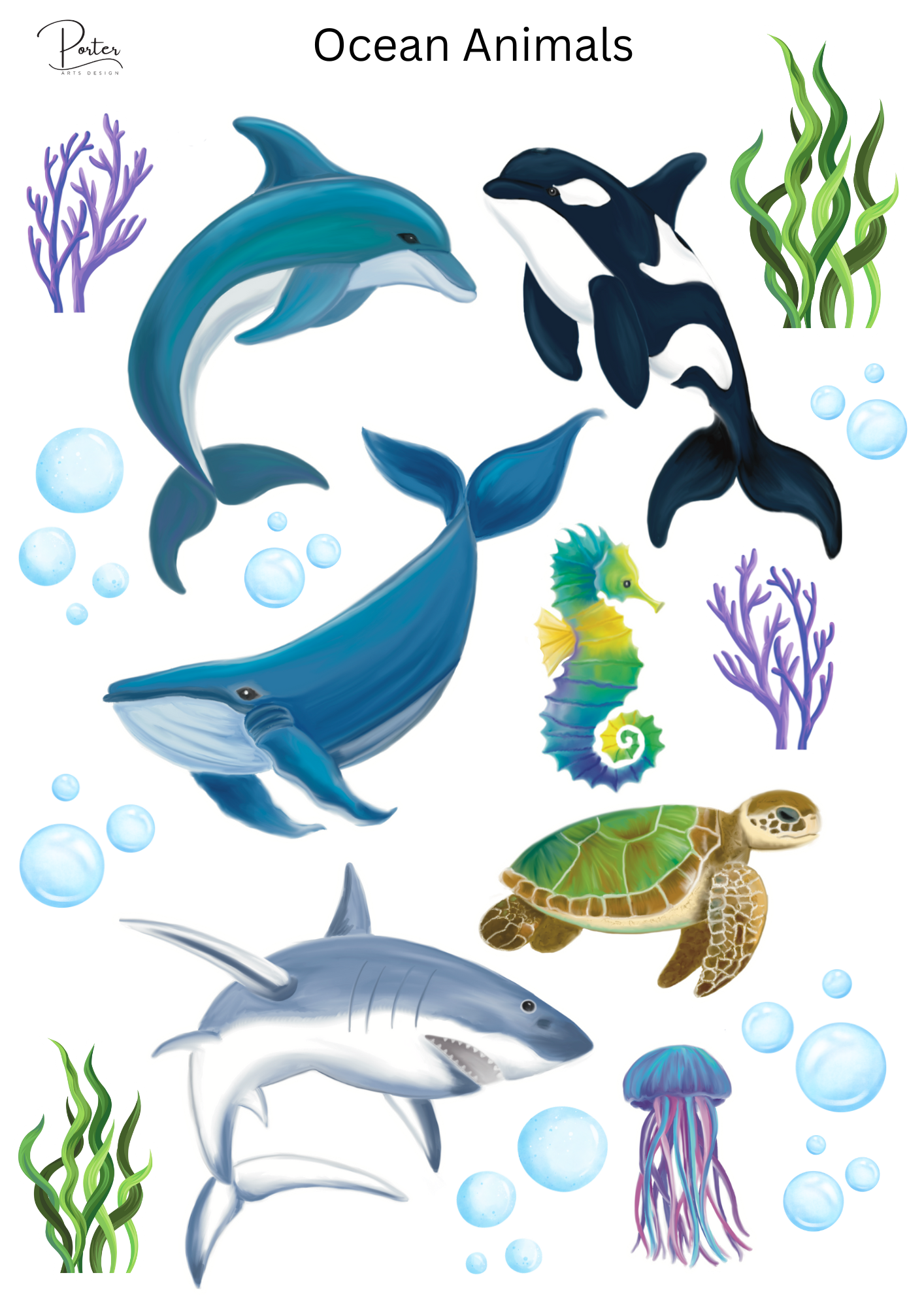 *PRINTABLE* Ocean Animals Sticker
