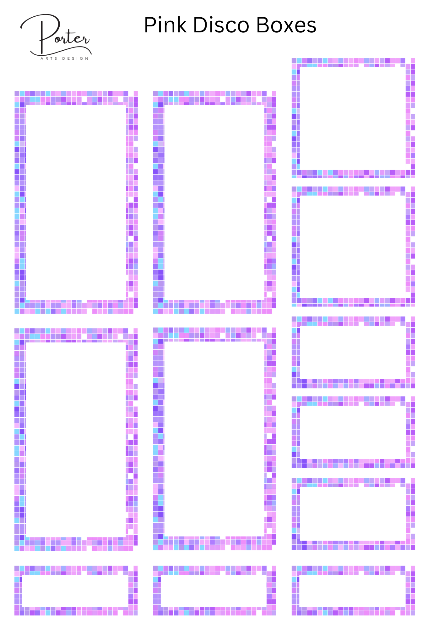 *PRINTABLE* Pink Disco Boxes