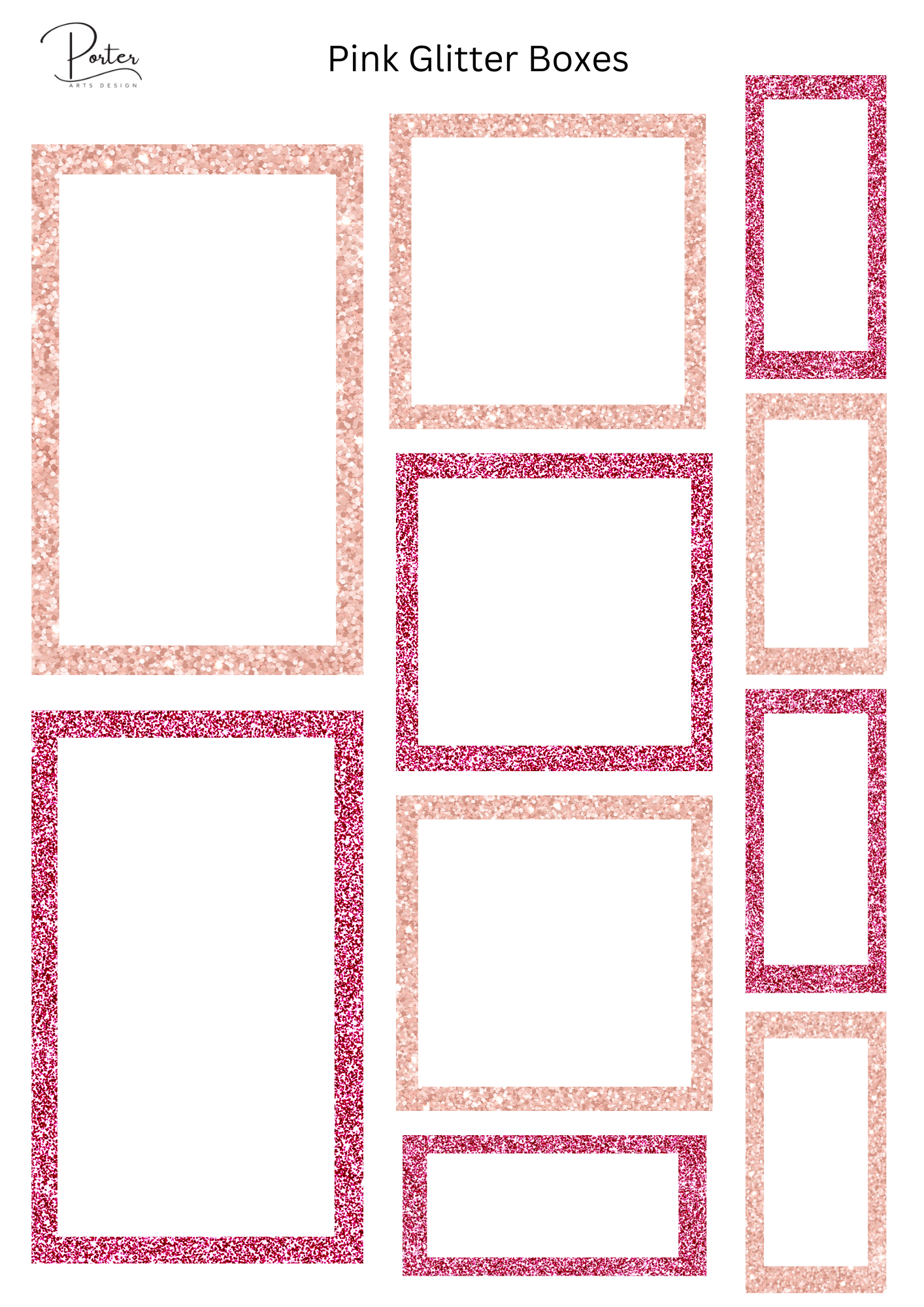 *TANGIBLE* Pink Glitter Boxes Sticker
