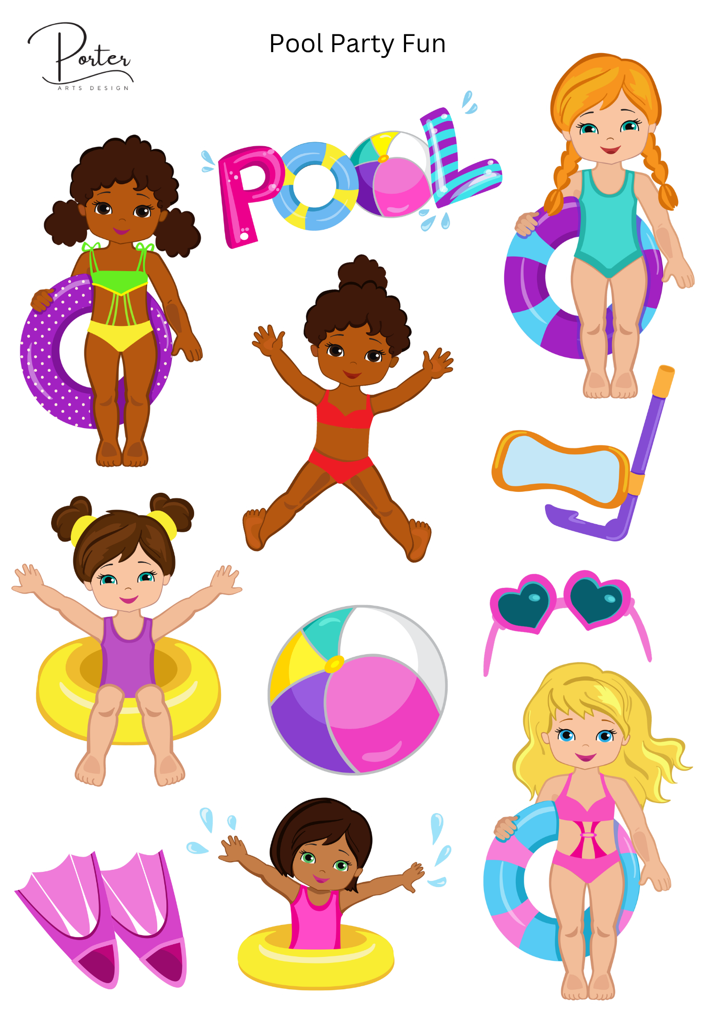 *PRINTABLE* Pool Party Fun Sticker