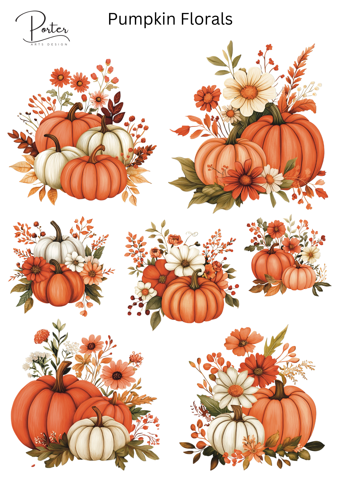 *PRINTABLE* Pumpkin Florals Sticker
