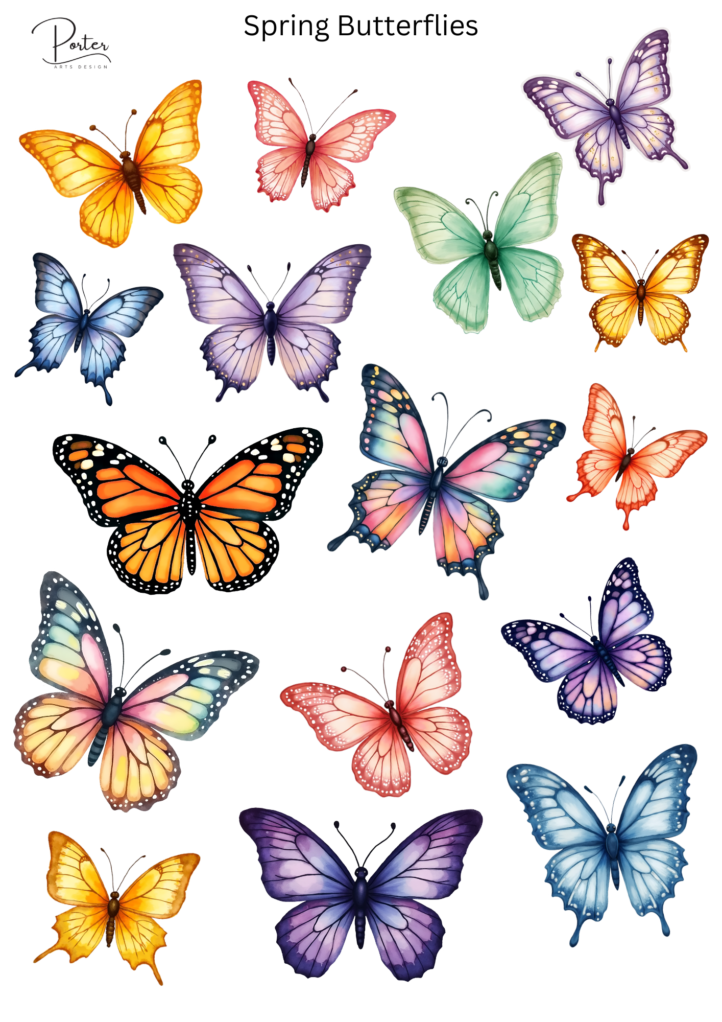 *PRINTABLE* Spring Butterflies Sticker