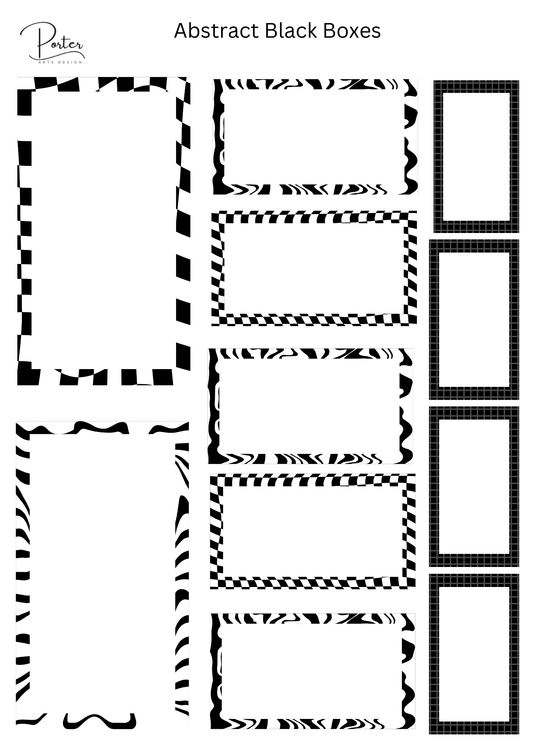 *PRINTABLE* Abstract Black Boxes Sticker