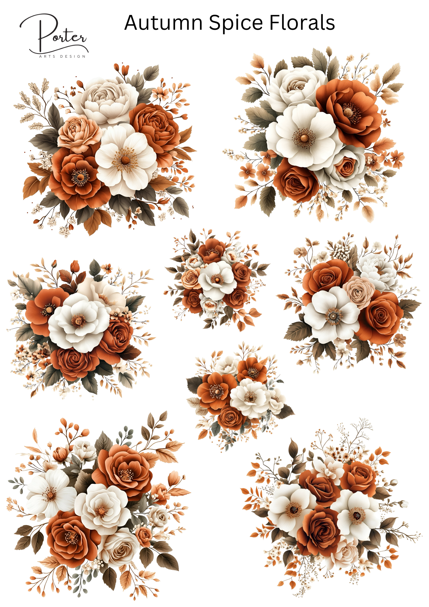*PRINTABLE* Autumn Spice Florals Sticker
