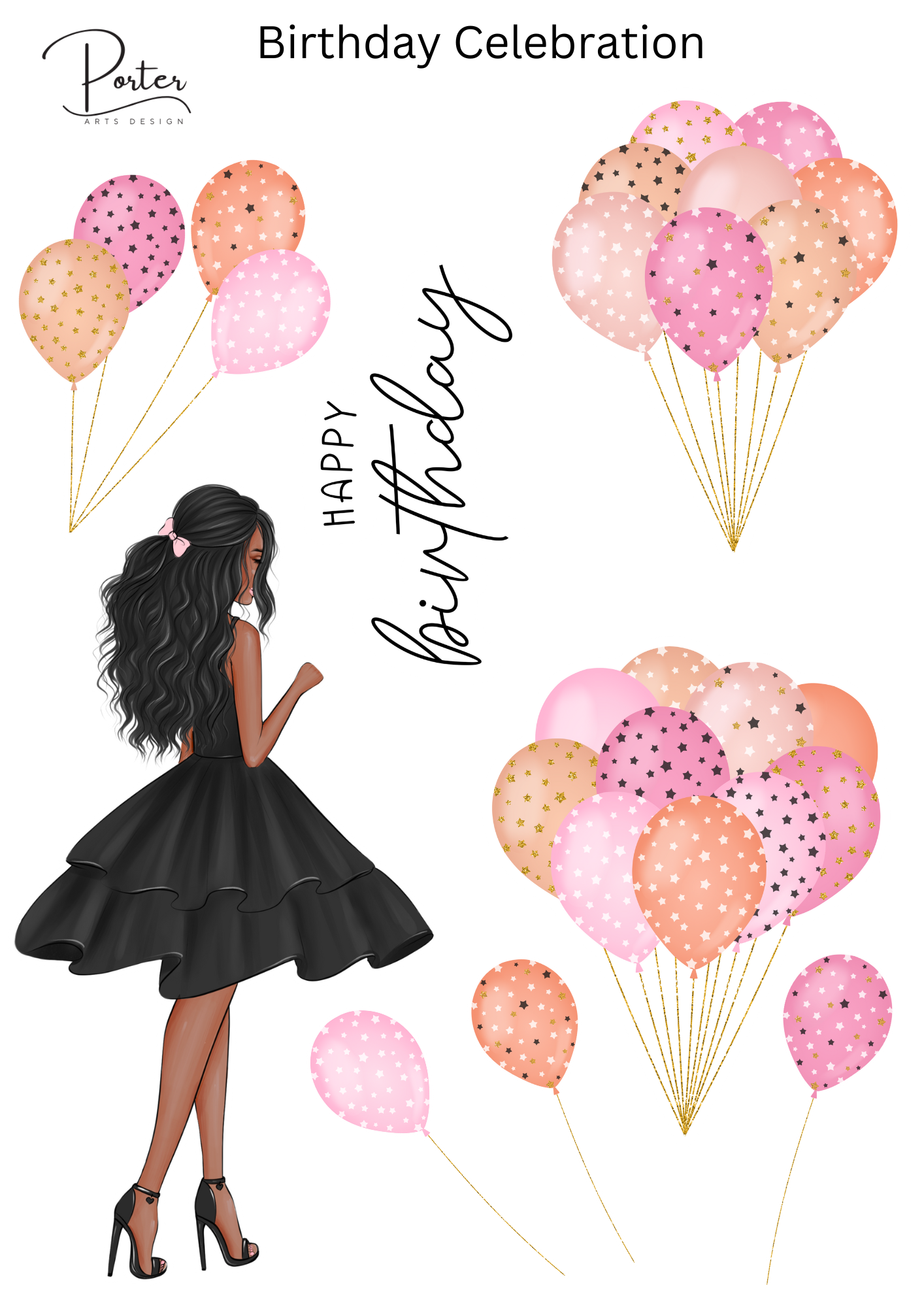 *PRINTABLE* Birthday Celebration Stickers- Two Skin Tones