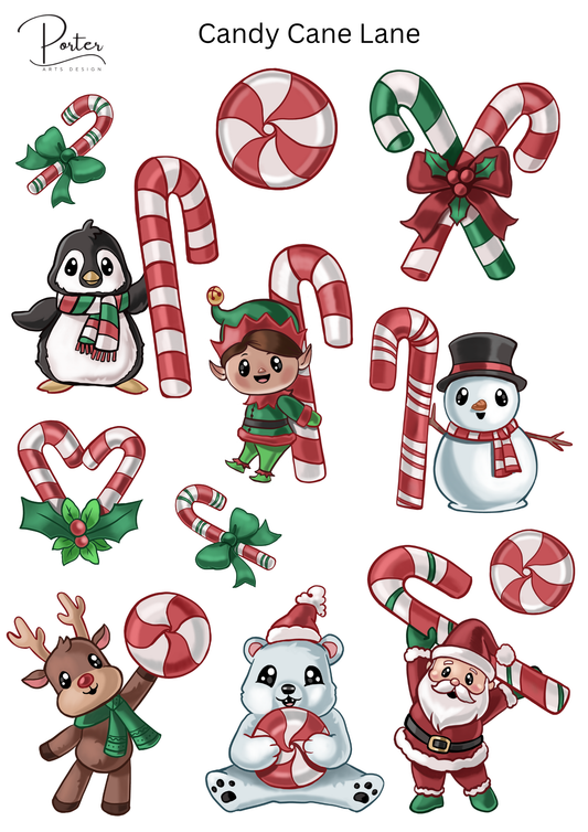 *PRINTABLE* Candy Cane Lane Sticker