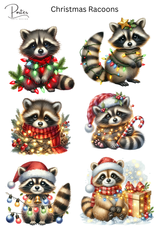 *PRINTABLE* Christmas Racoons Sticker