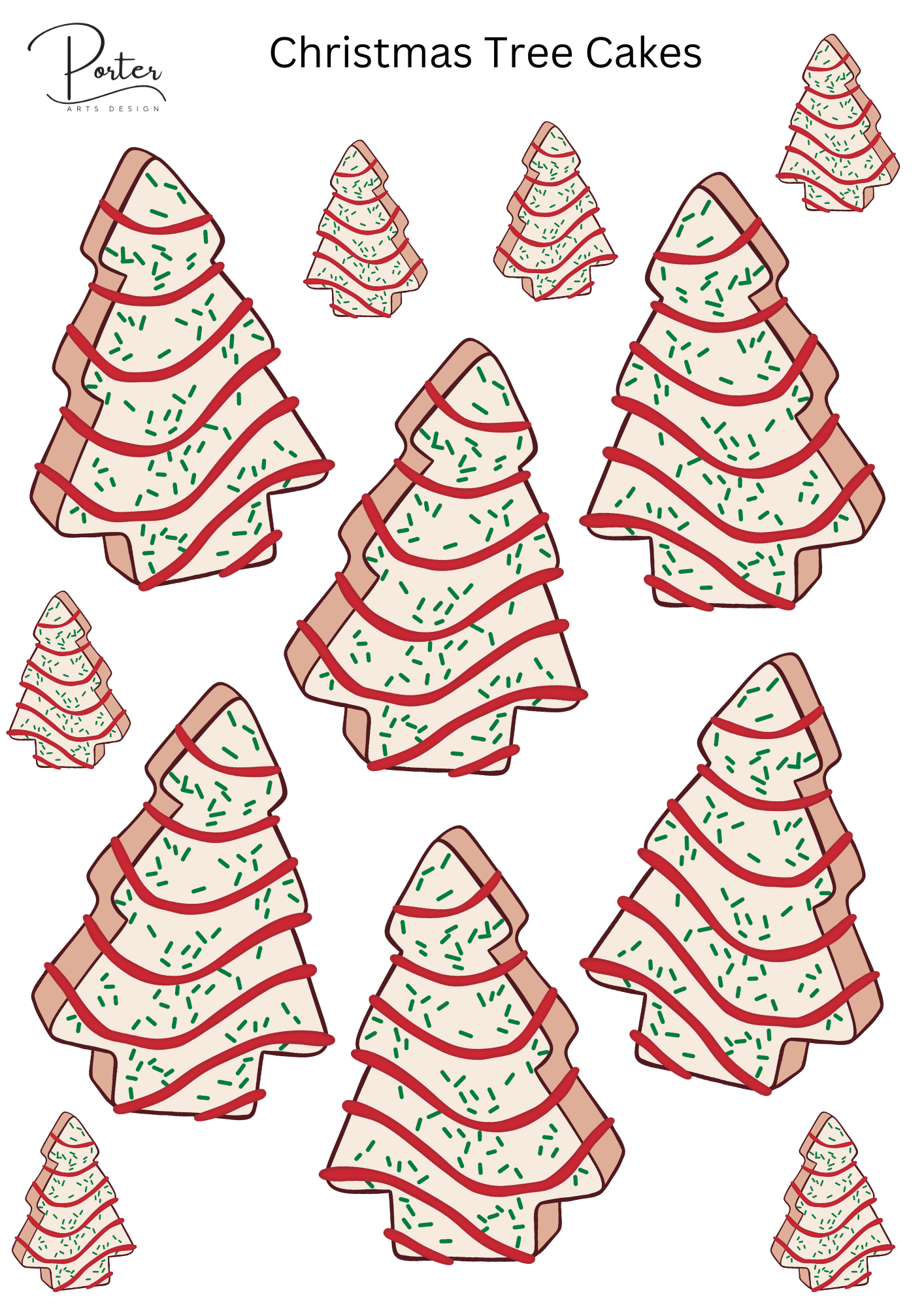 *TANGIBLE* Christmas Tree Cakes Sticker