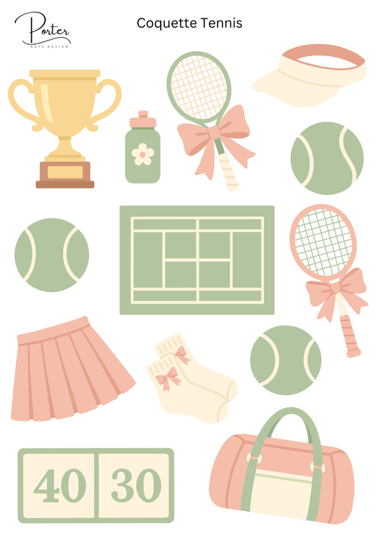 *PRINTABLE* Coquette Tennis Sticker