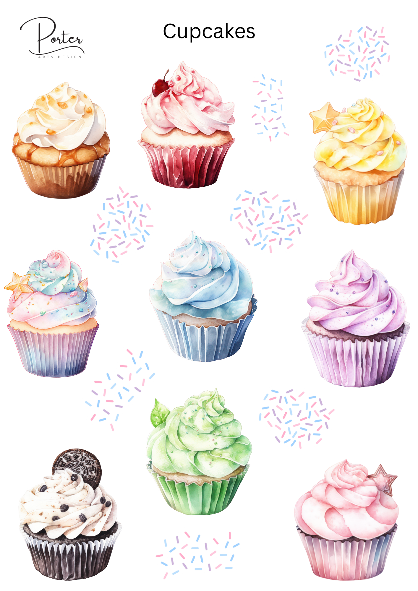 *PRINTABLE* Cupcakes Sticker