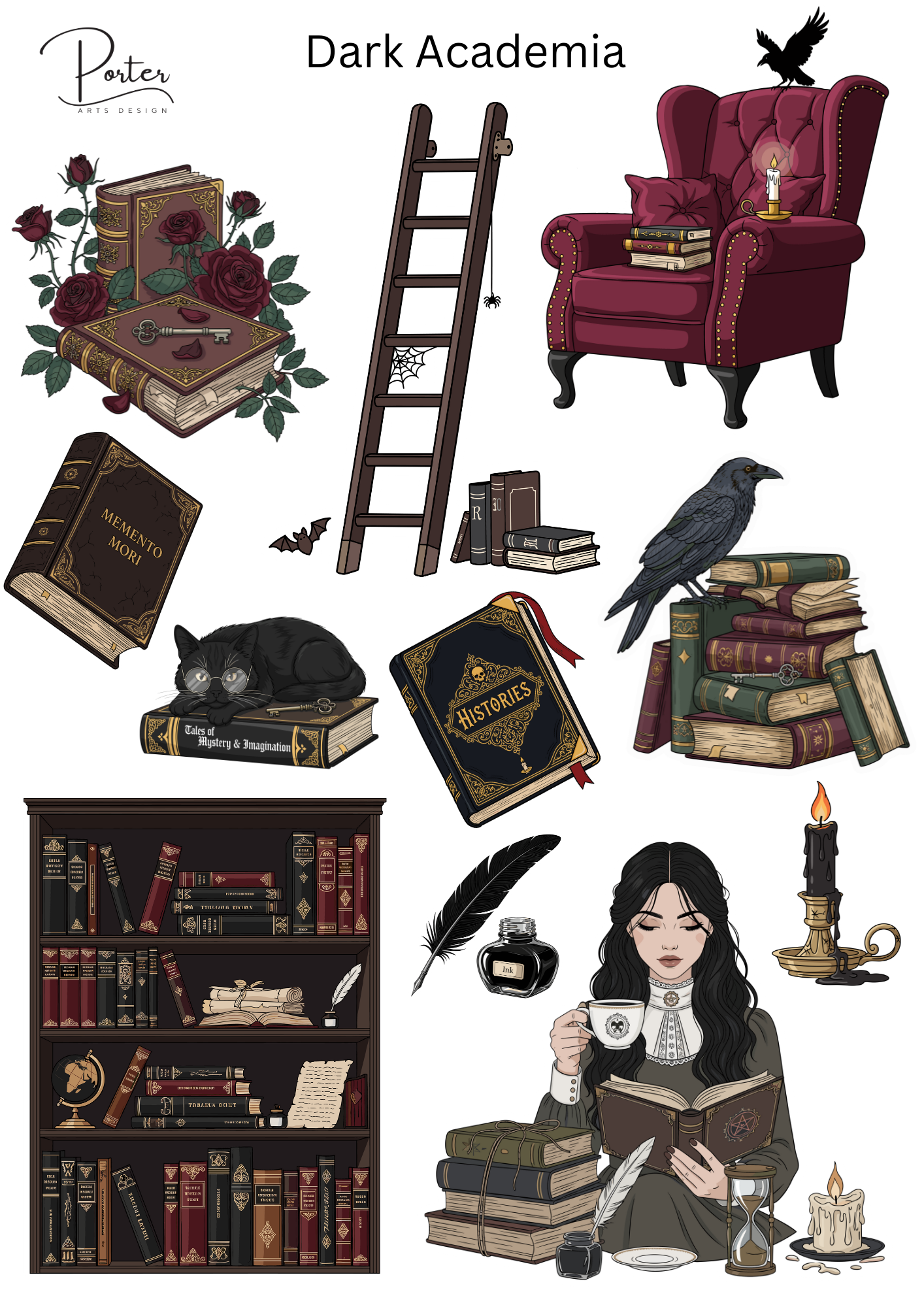 *TANGIBLE* Dark Academia Sticker