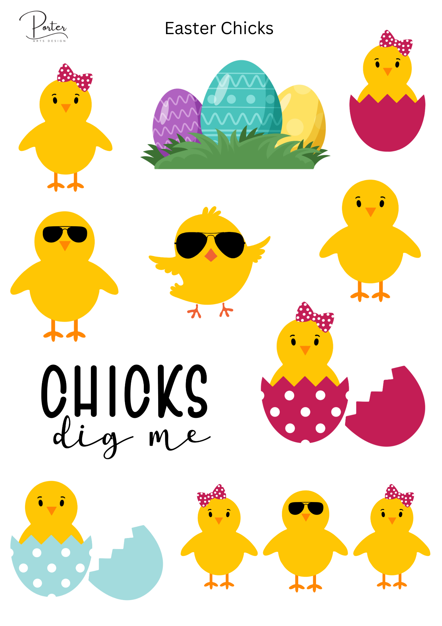 *TANGIBLE* Easter Chicks Sticker