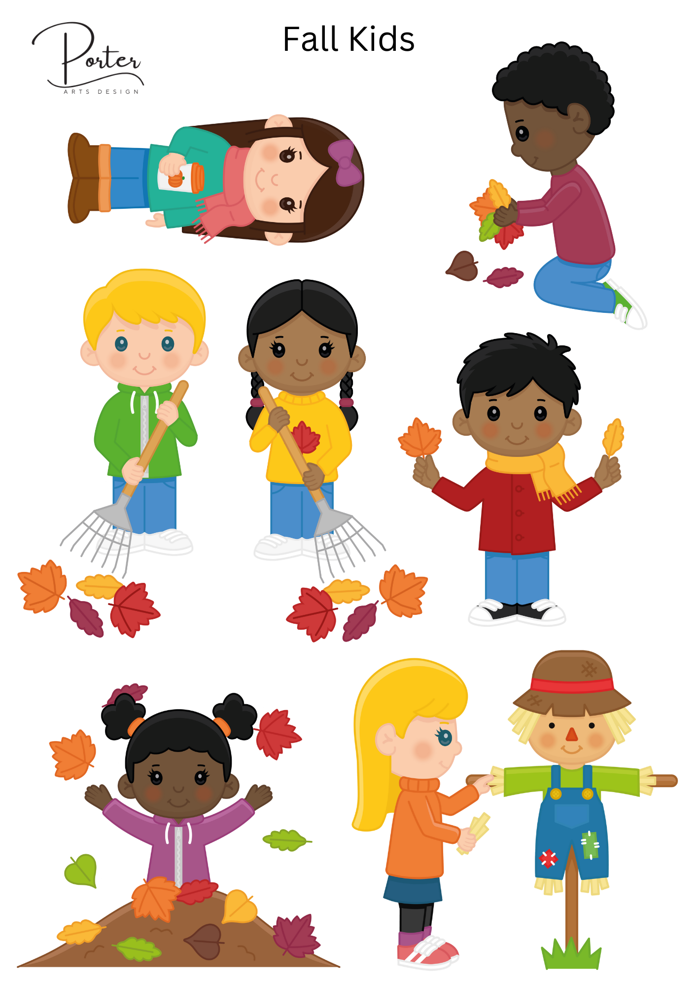 *PRINTABLE* Fall Kids Sticker