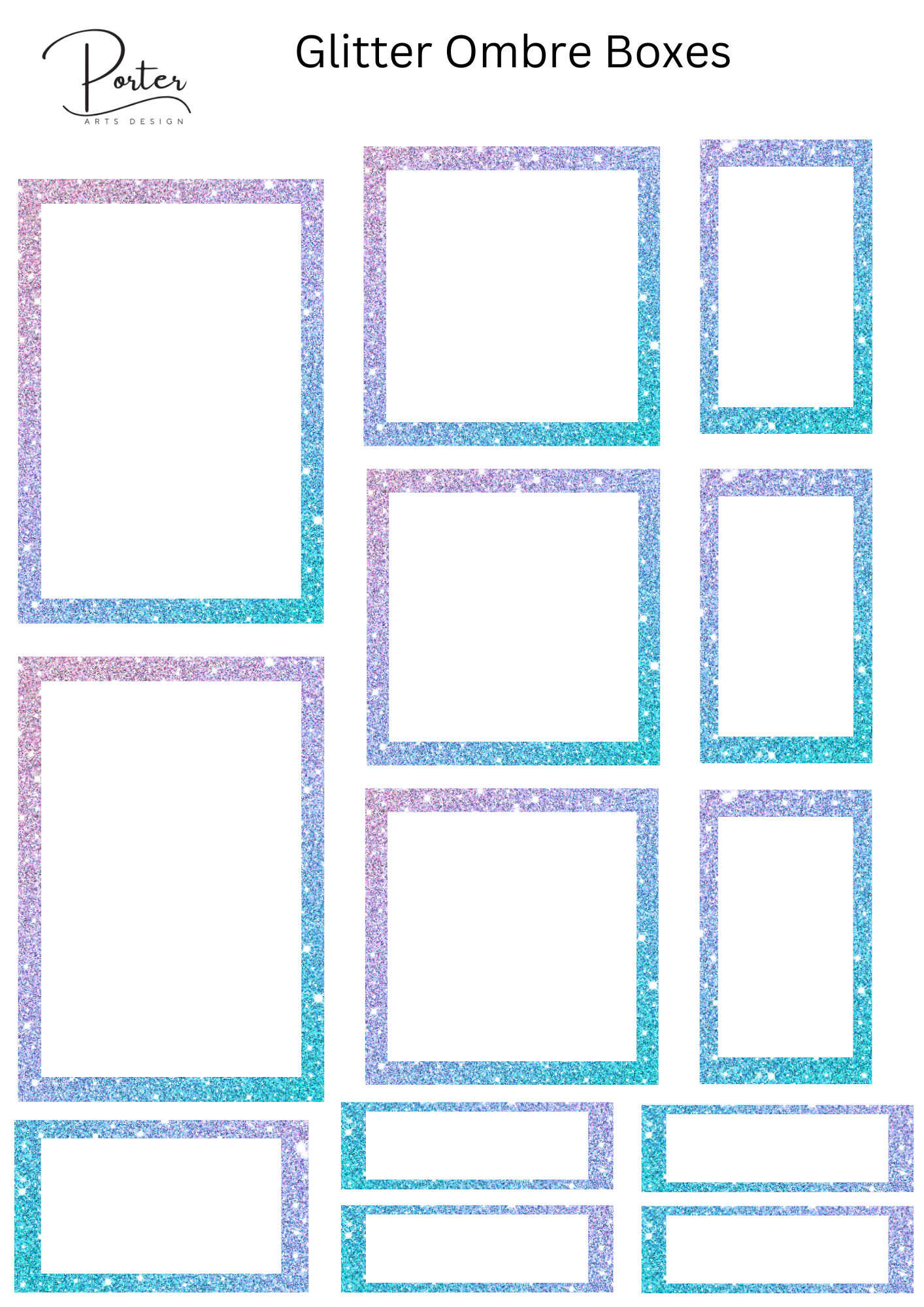 *PRINTABLE* Glitter Ombre Boxes