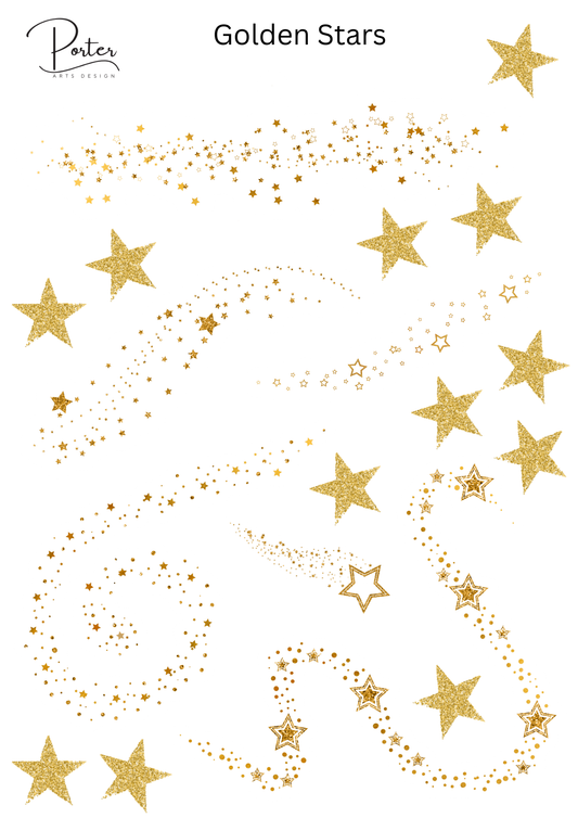 *PRINTABLE* Golden Stars Sticker