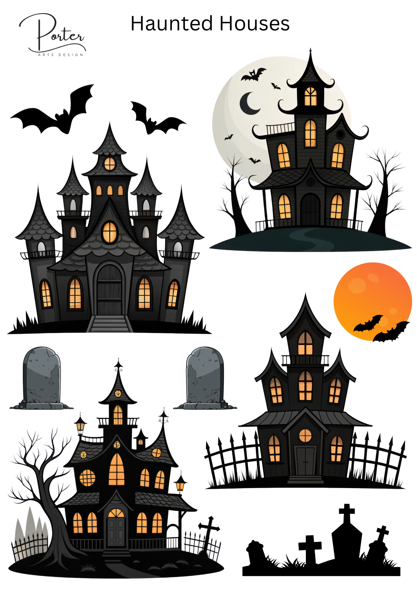 *PRINTABLE* Haunted Houses Sticker