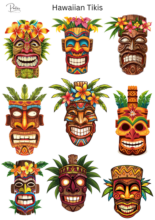 *TANGIBLE* Hawaiian Tikis Sticker