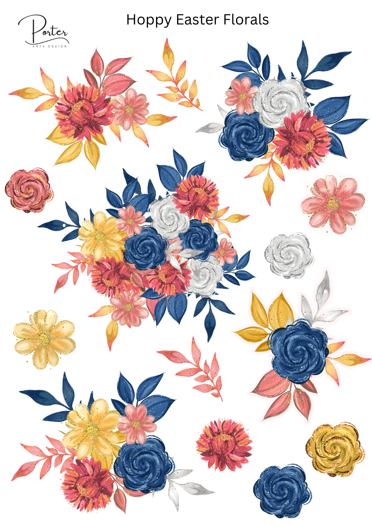 *PRINTABLE* Hoppy Easter Florals Sticker