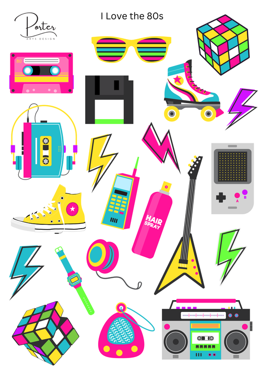 *PRINTABLE* I Love the 80's Sticker