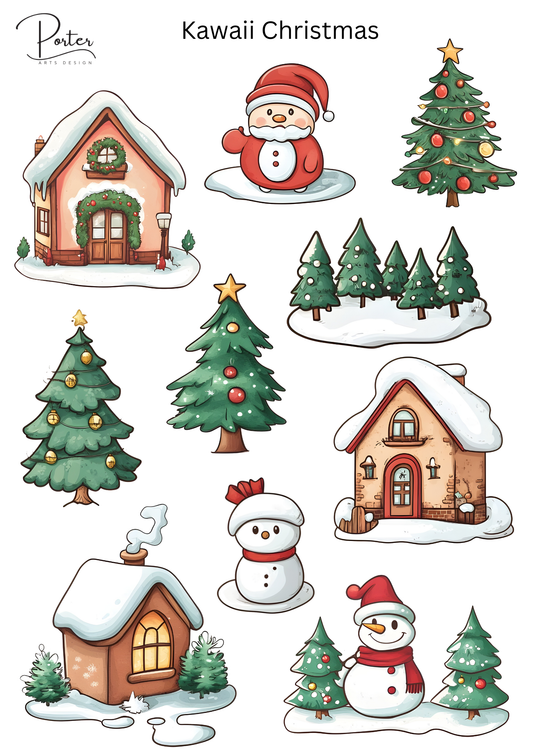 *PRINTABLE* Kawaii Christmas Sticker
