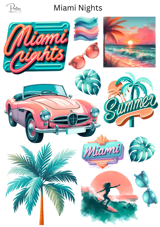 *PRINTABLE* Miami Nights Sticker