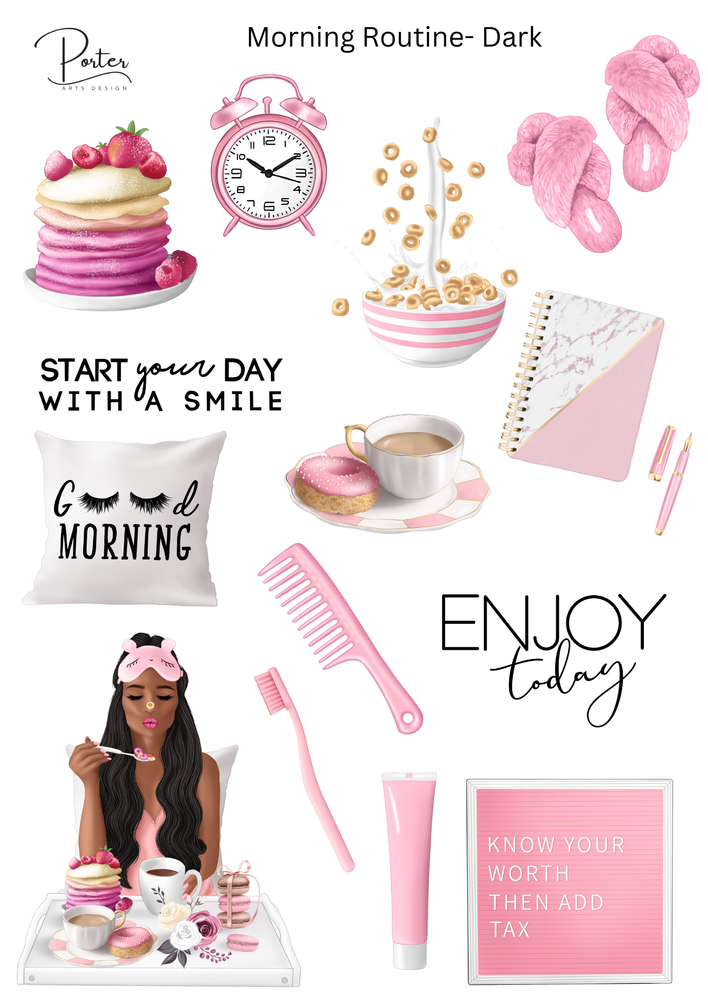 *TANGIBLE* Morning Routine Stickers- Two Skin Tones