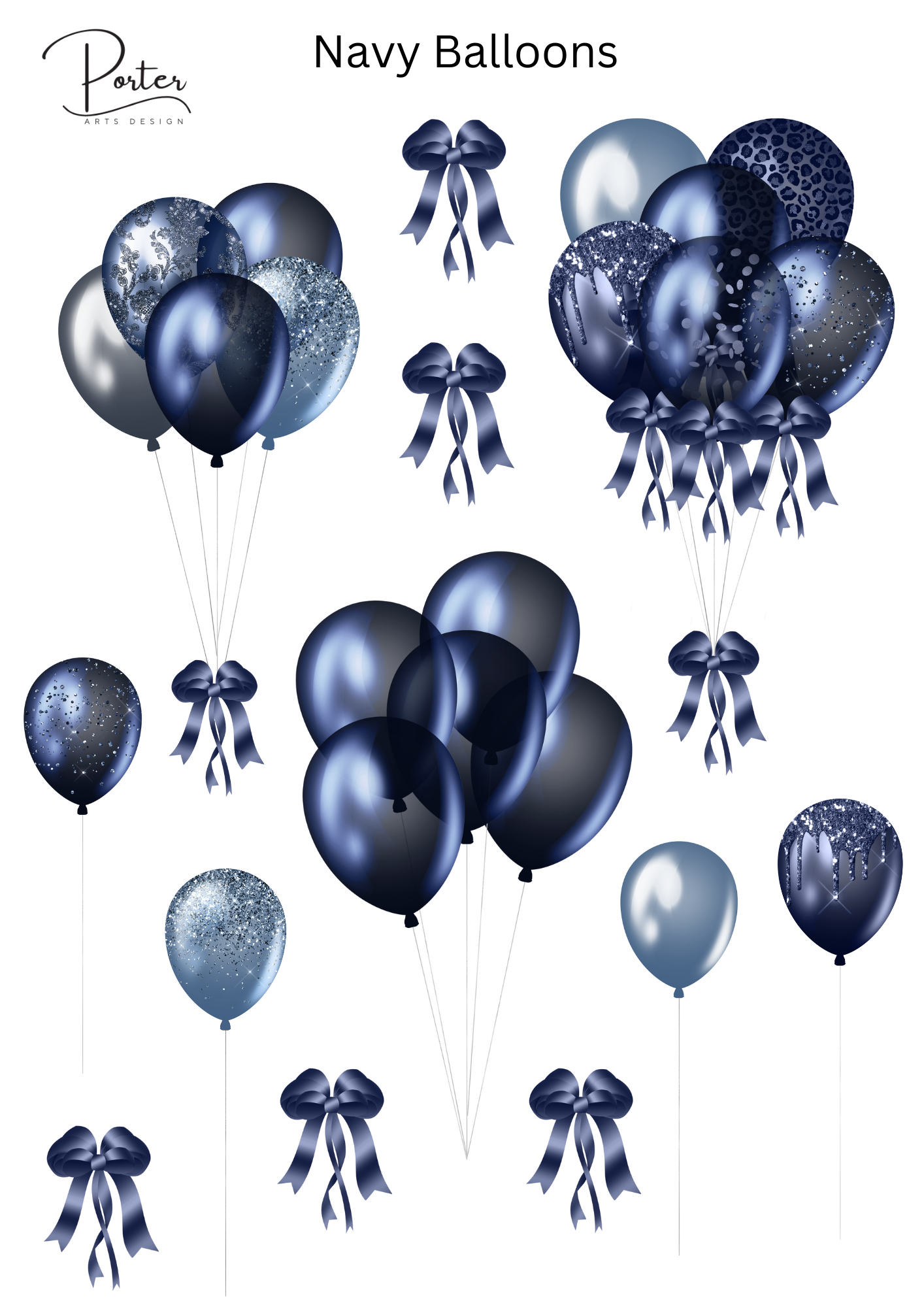 *PRINTABLE* Navy Balloons Sticker