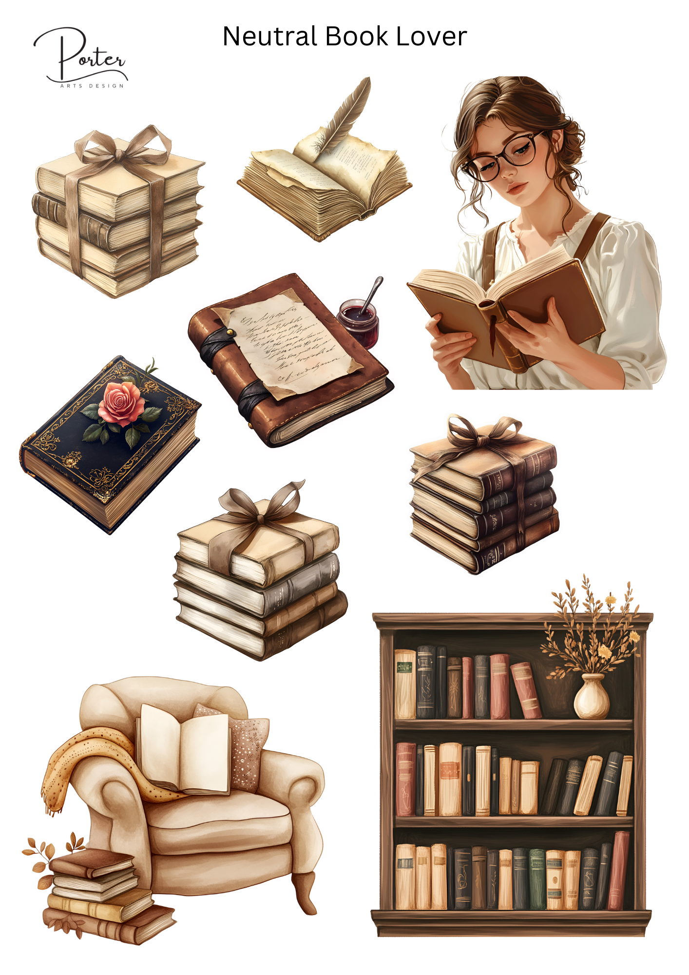 *TANGIBLE* Neutral Book Lover Sticker