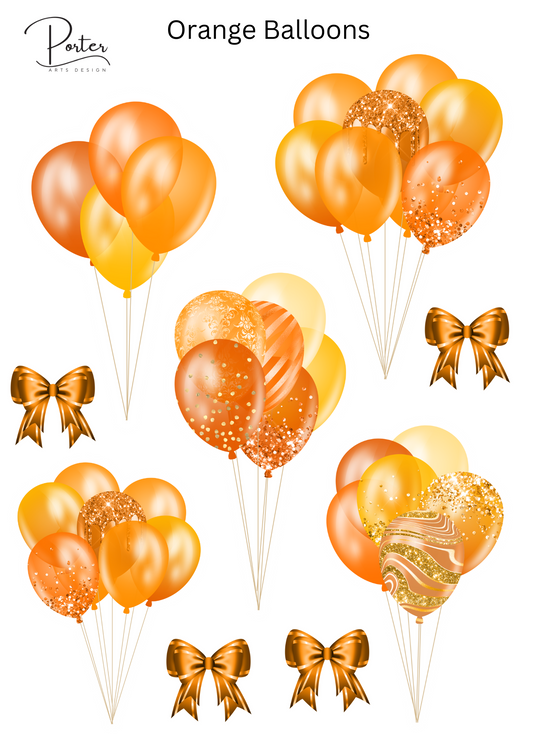 *PRINTABLE* Orange Balloons Sticker