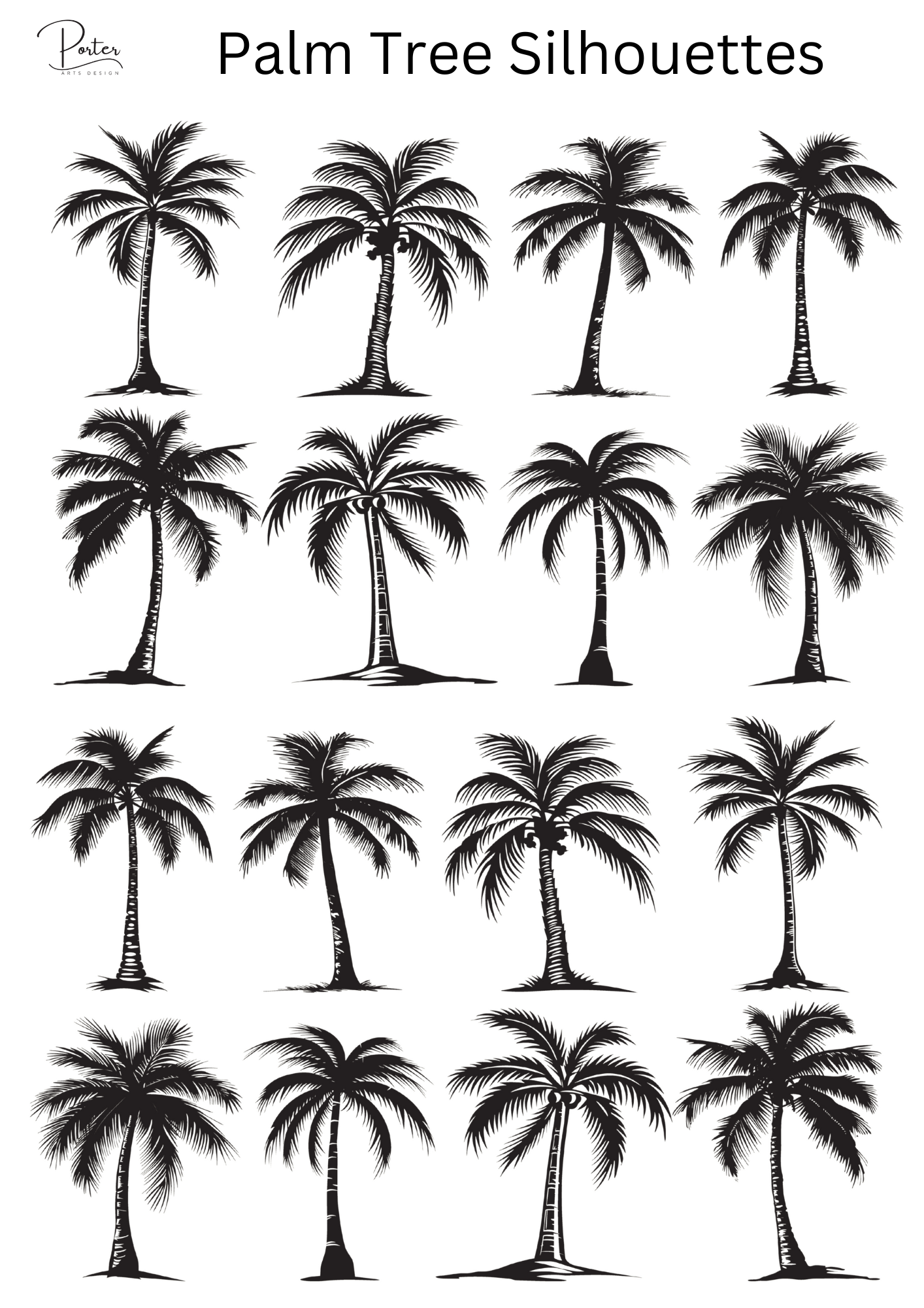 *PRINTABLE* Palm Tree Silhouettes
