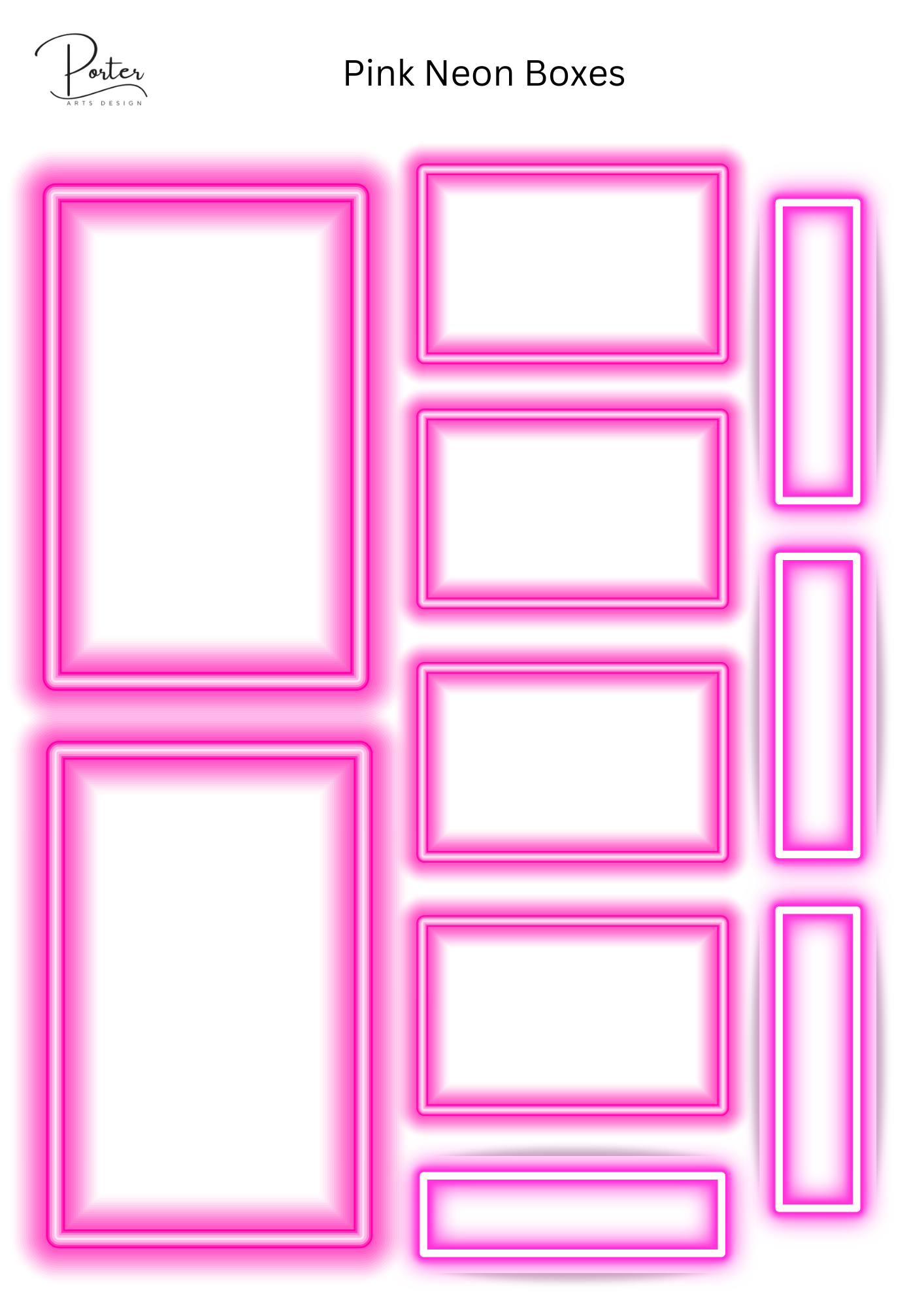 *PRINTABLE* Neon Boxes Sticker Bundle