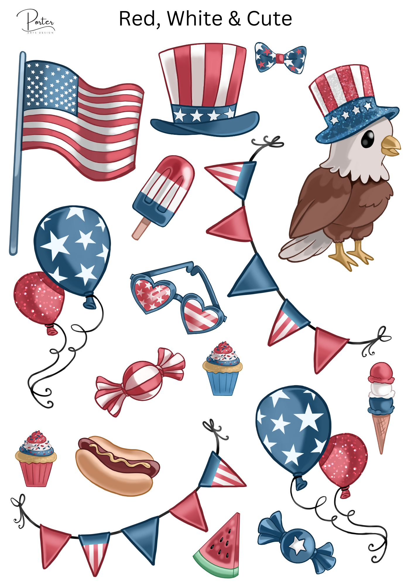 *PRINTABLE* Red White & Cute Sticker