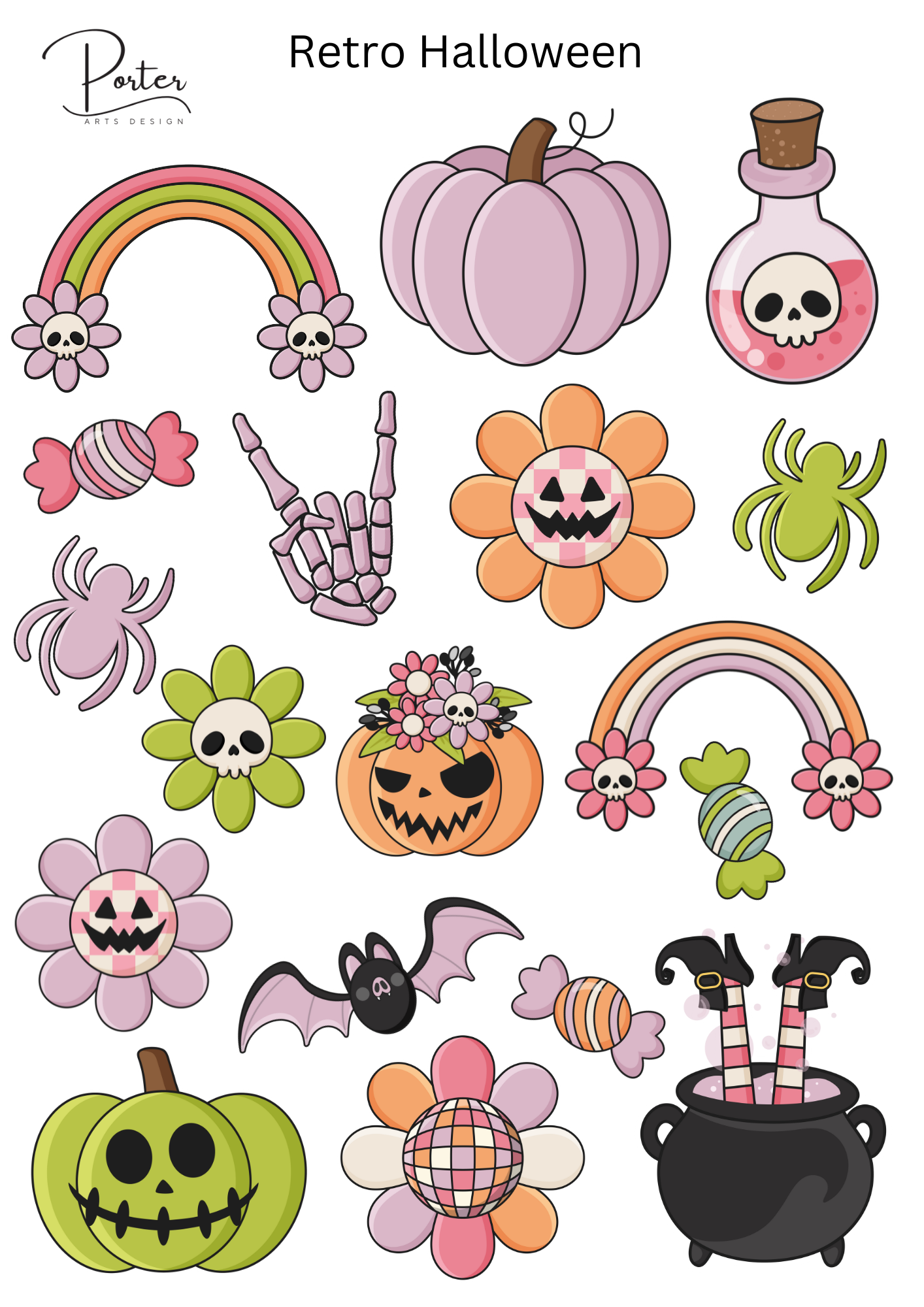 *TANGIBLE* Retro Halloween Sticker