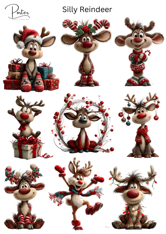 *PRINTABLE* Silly Reindeer Sticker