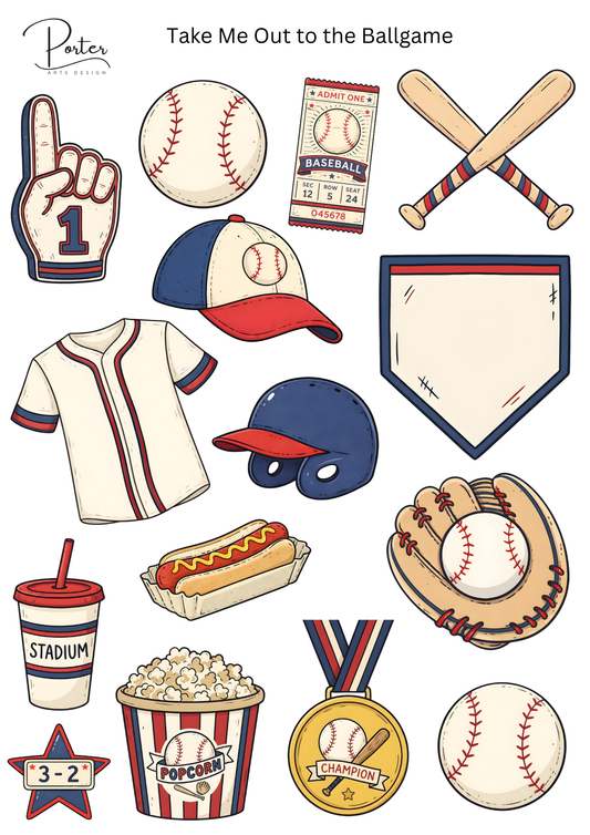 *PRINTABLE* Take Me Out to the Ballgame Sticker