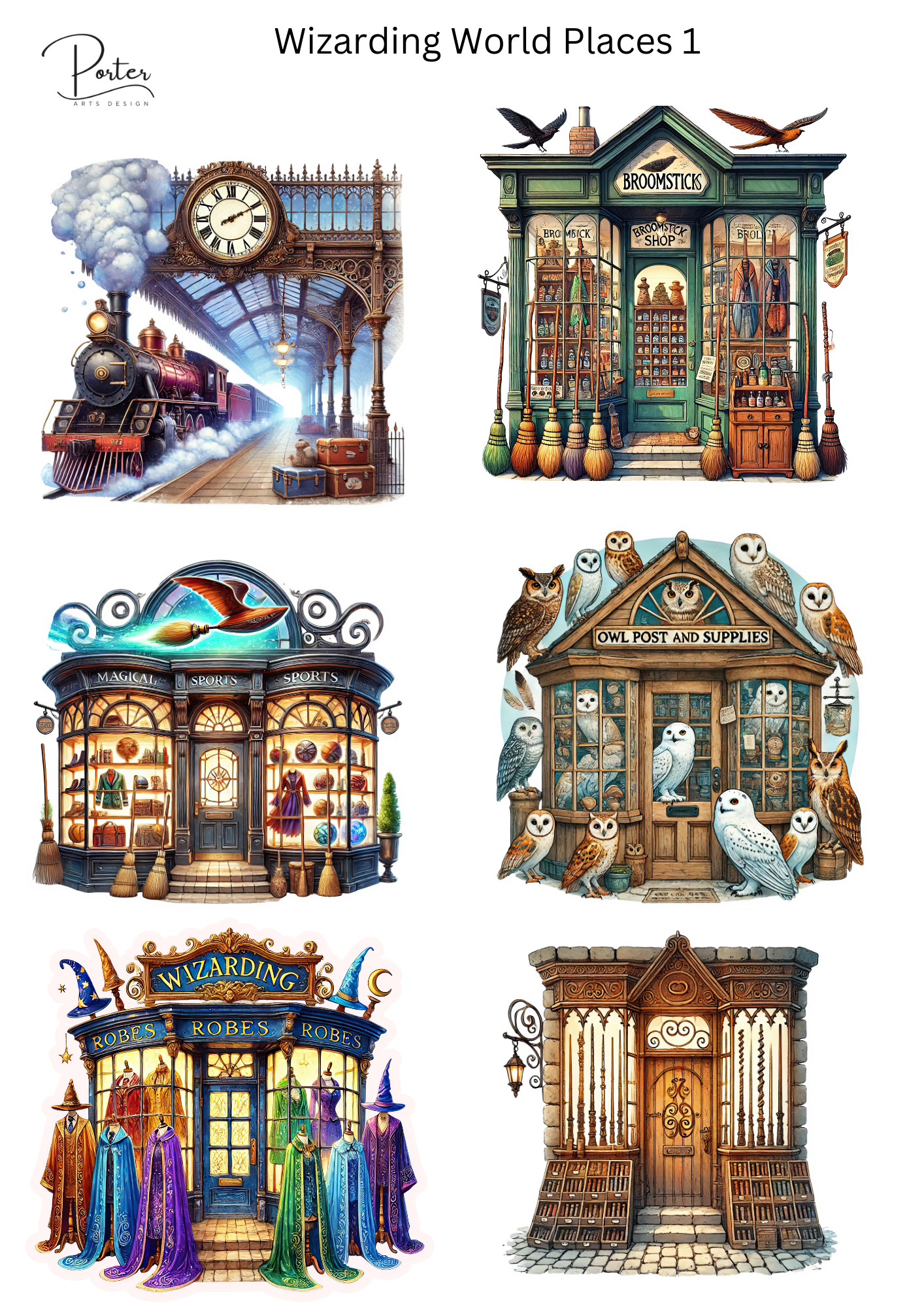 *PRINTABLE* Wizarding World Places 1 Stciker