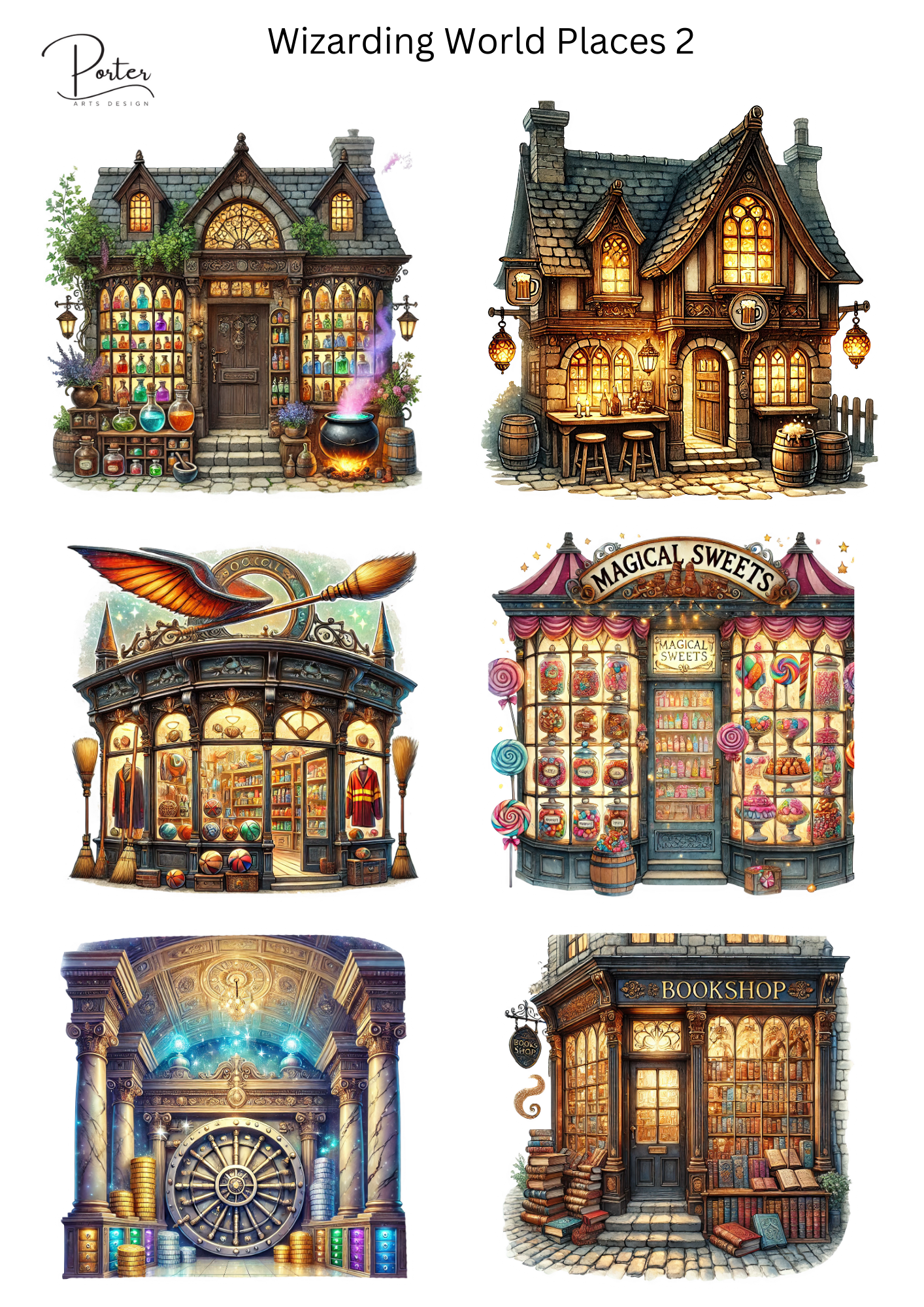 *PRINTABLE* Wizarding World Places 2 Sticker
